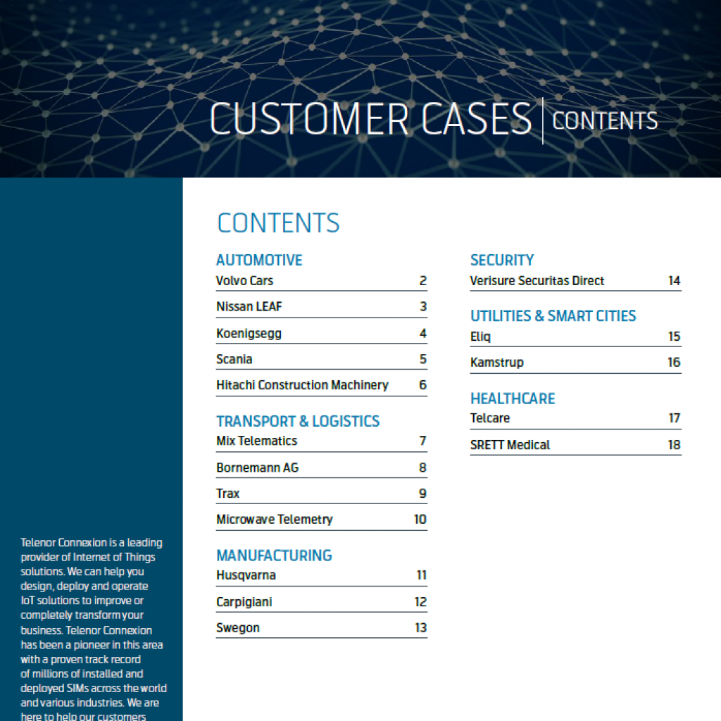Customer Cases Summary Telenor Connexion